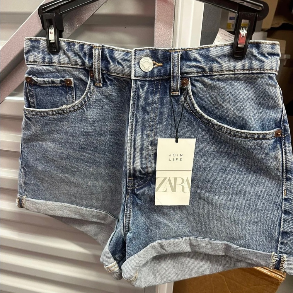 Zara Blue Denim Women Shorts